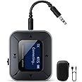 Ifofo Bluetooth Transmitter Receiver for Airplane 2-in-1 Bluetooth 5.3 Wireless Audio Adapter Supports 2 Headphones/Airpods Low Latency Works for 3.5mm Aux for Tv Mp3 Player Gym Equipment Stereo Car