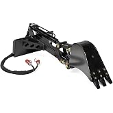 Titan Attachments Mini Skid Steer Fronthoe Backhoe Excavator Attachment with 10" Hydraulic Tilt Bucket, Toro Quick Tach Mounting System, Dig Small Ditches, Trenches, and More