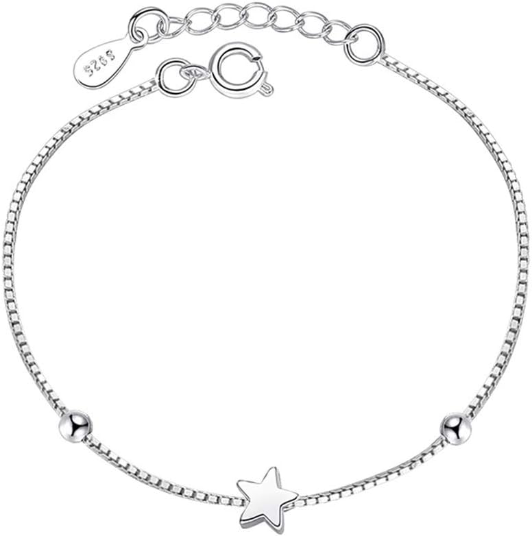 ChandlerSimple Star Bracelet for Women Girls Silver Fashion Bracelet Birthday Gift for Women Wife Mon Lady