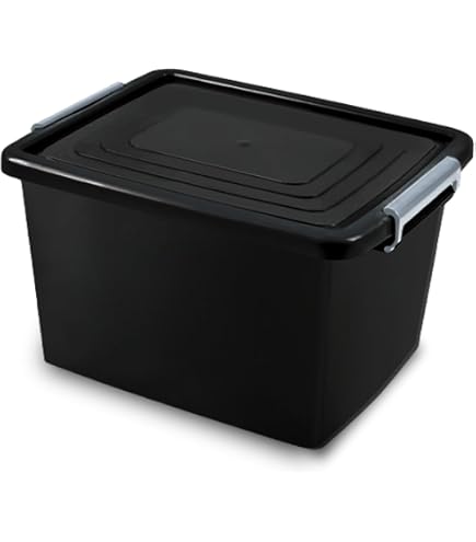 CAIXA ORGANIZADORA C/TAMPA PRETA 30LTS - TRAVA PRATA : Amazon.com