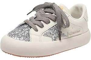 Qimaoo Girls Sneakers Glitter Tennis Shoes Lightweight Non-Slip Running Walking Shoes for Toddler/Little Kid/Big Kid