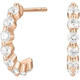 EAMTI 925 Sterling Silver Stud Earrings for Women Emerald Hear Cut Cubic Zirconia CZ Stud Earrings 18K Gold Plated Stud Earrings Men Hypoallergenic