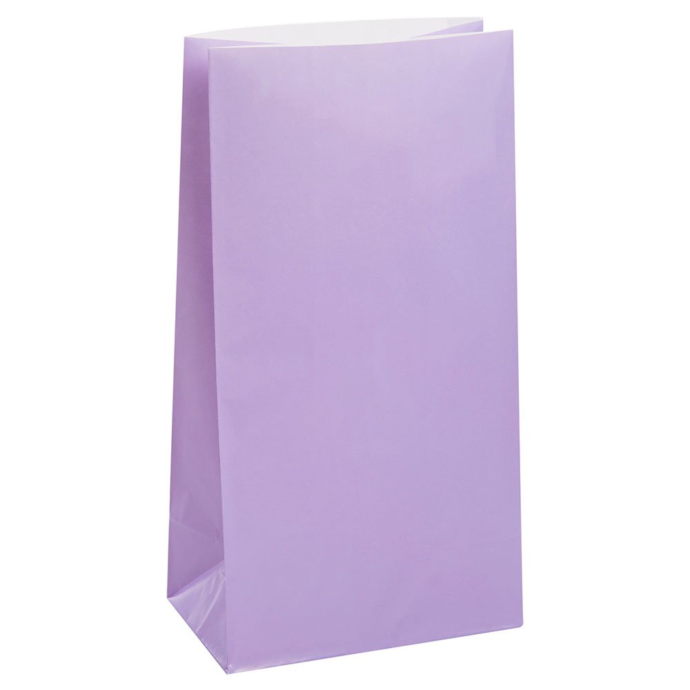 Unique Party 59020 - Lavender Paper Party Bags, Pack of 12