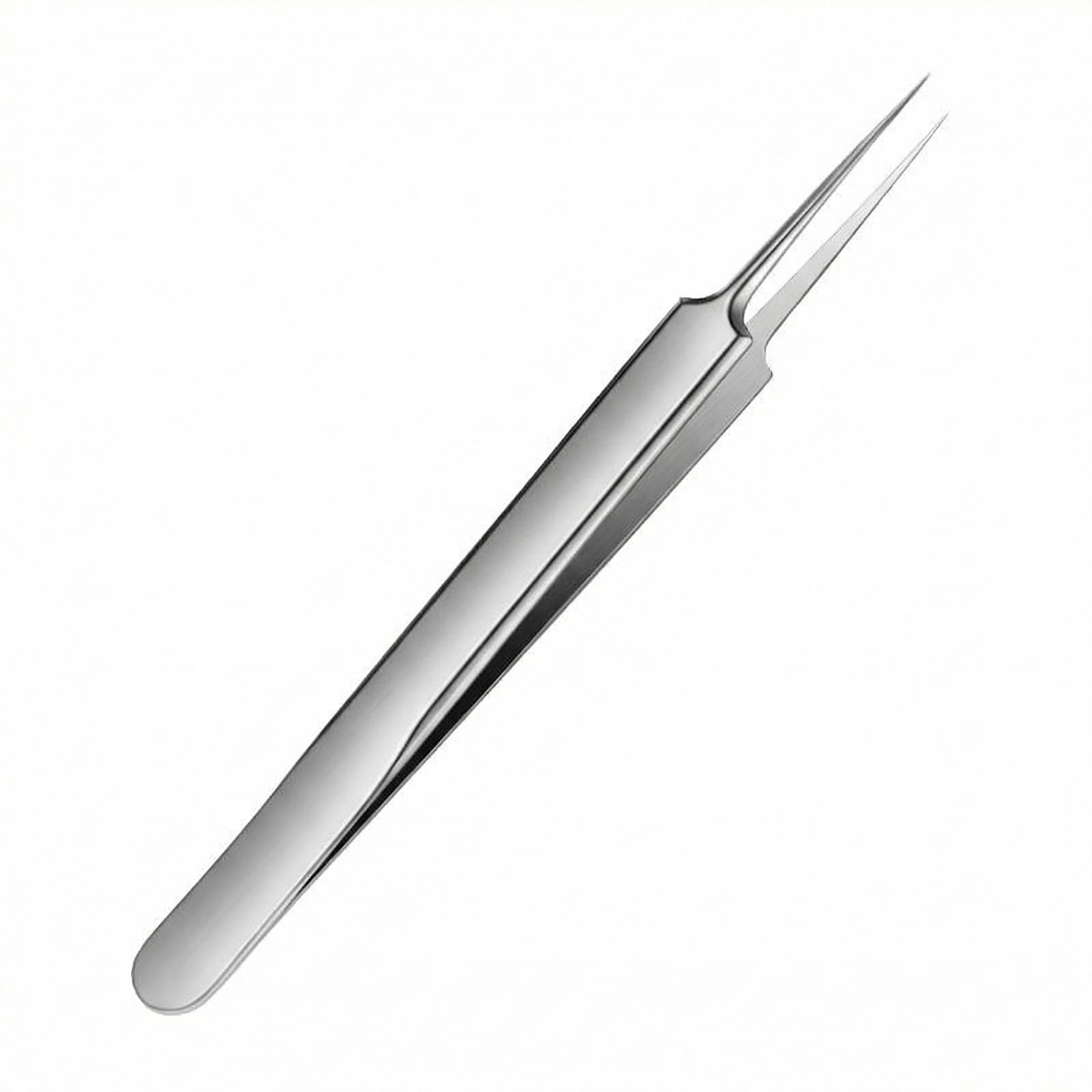 Blackhead Splinter Remover Tweezers Silver Professional Stainless Steel Blackheads Needle Ingrown Hair Splinter Pointed Tweezers for Eyebrow Hairs and Splinter Removal