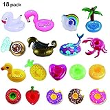 LKDEPO Inflatable Drink Holder 18 Pack, Floats Inflatable Cup Coasters for Summer Pool Party and Kids Fun Bath Toys [Newest Type Golden Pegasus & Mermaid]  