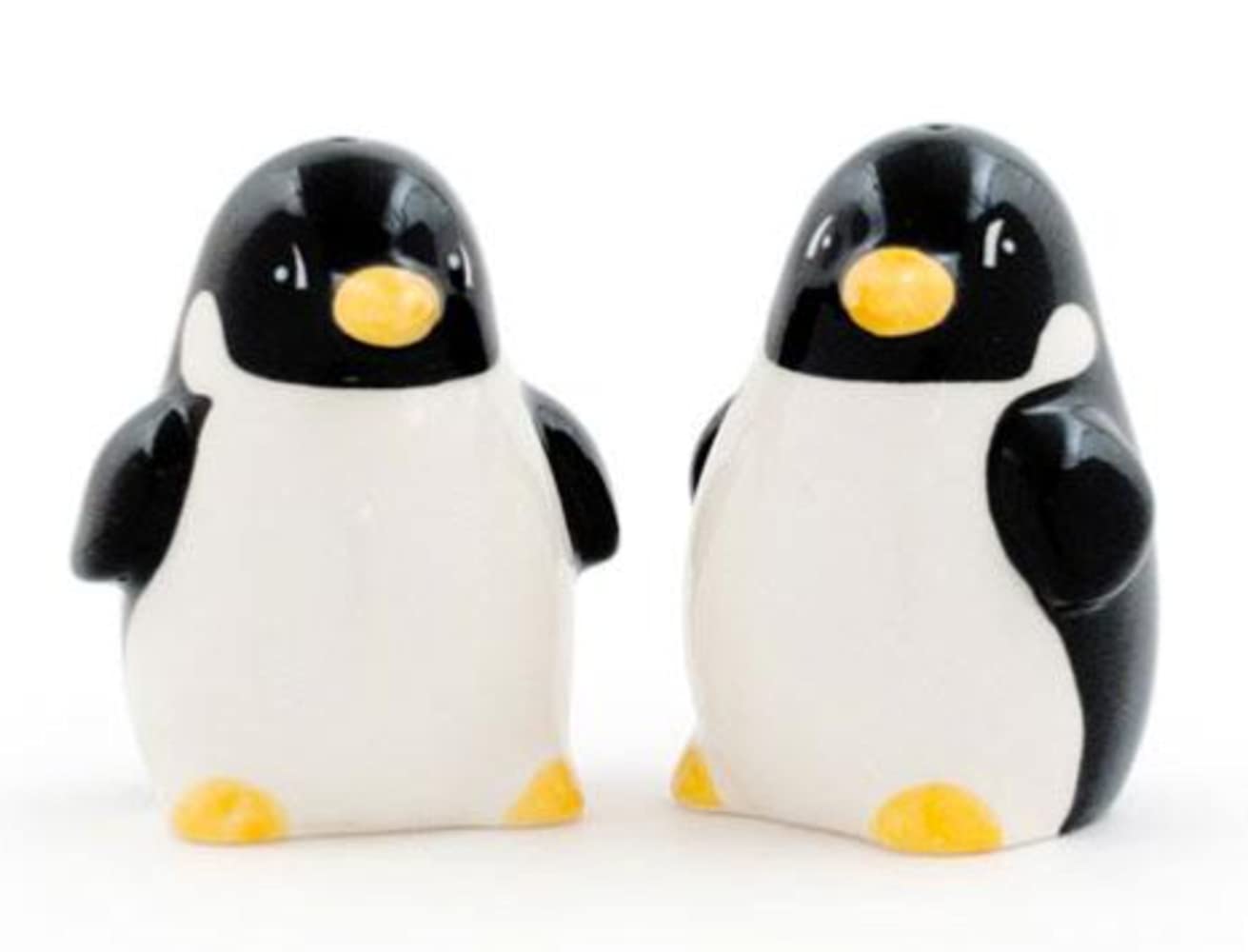Chubby Penguin Pair of Salt & Pepper Shakers/Pots - Black and White - 7 cm