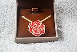 DeFaith - 24K Gold Dipped Real Rose Drop Dangle Earrings - Gift Package