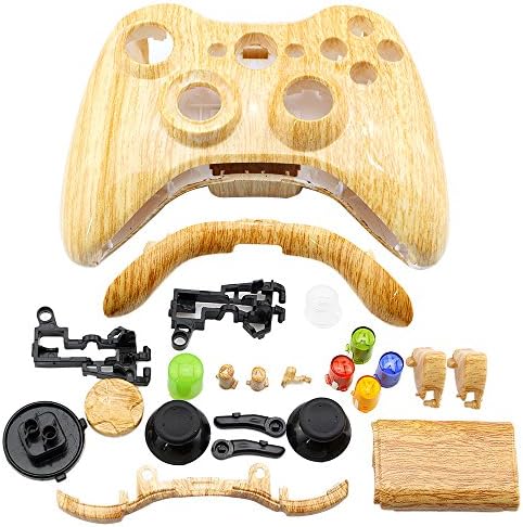 Xbox 360 Wood Grain Wireless Game Controller Shell Kit Jiulyning Replacement Case, Include Button Set Screw Driver