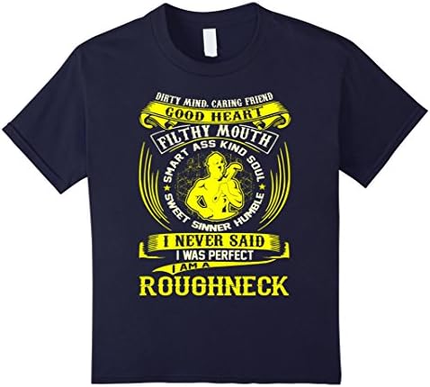 Kids Dirty Mind Good Heart Perfect Roughneck Tshirt 10 Navy