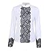 Vlent Toplook Women' s White Lace Zipper Blouse (White, XL)