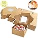YD YD XINHUA Brown Bakery Boxes Small Cake Box 4x4x2.5 | 50 Pack Pastry Box Dessert Boxes with Window Cookies Boxes Brown Kraft Paper Boxes for Mini Cake, Cupcake, Cookies, Dessert, Donuts, Pastry