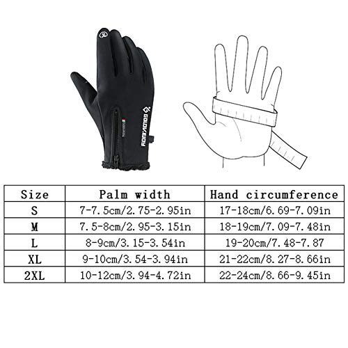 Heitaisi Unisex Warm Windproof Waterproof Gloves Touch Screen Non-Slip Gloves for Outdoor Sports Running Cycling Hiking Riding