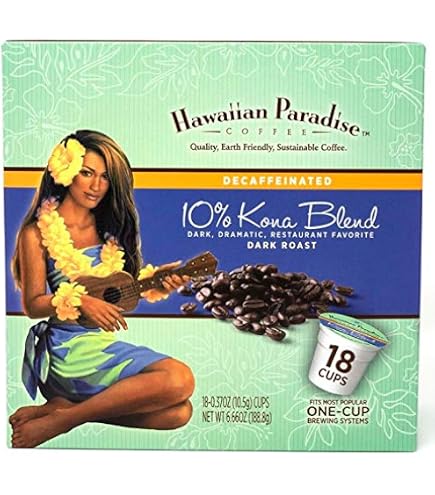 Amazon.com: Hawaiian Paradise Coffee 10% Kona Blend Single Serve