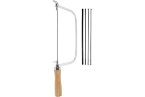 Beavorty Mini Coping Saw with Wooden Handle and Replacement Blades, 7-inch U-Shaped Handsaw for Woodworking