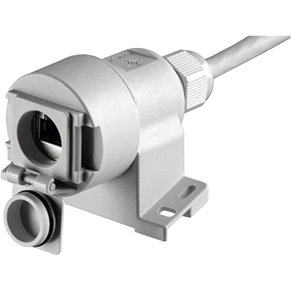 TELEGARTNER Telegärtner RJ45 IP67 AP Surface-Mounted Box Cat6 1 Fully Shielded Light Grey