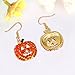 iWenSheng Halloween Pumpkin Earrings Red - Hypoallergenic Crystal Dangle Earring for Women Holiday Night Costume Jewelry Smiling Face Pumpkin Drop Earrings, Fun and Festive