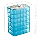 LifeSmart USA Stackable Storage Container Blue 60 Adjustable Compartments Compatible with Lego Dimensions Shopkins Littlest Pet Shop Arts and Crafts and More (Standard 6 Tier)