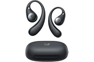 Baseus Eli Sport 2 Open-Ear Headphones Wireless Earbuds,Secure Earhook Sport Design,Ultra-Comfort,4-Mic Clear Calls, IP57 Waterproof,45H Play, Bluetooth 6.0 Earhook Fit Running Workout Gym -Black