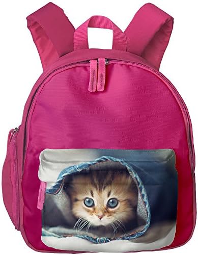 Girls Boys Cute Cat In Trouser Canvas School Backpack Student Bookbag Kids Daypack