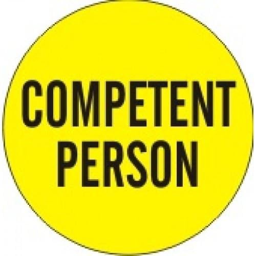 Noticester HM-108 "COMPETENT PERSON" -" - 2 Inch Diameter Vinyl Sticker 125 Pack