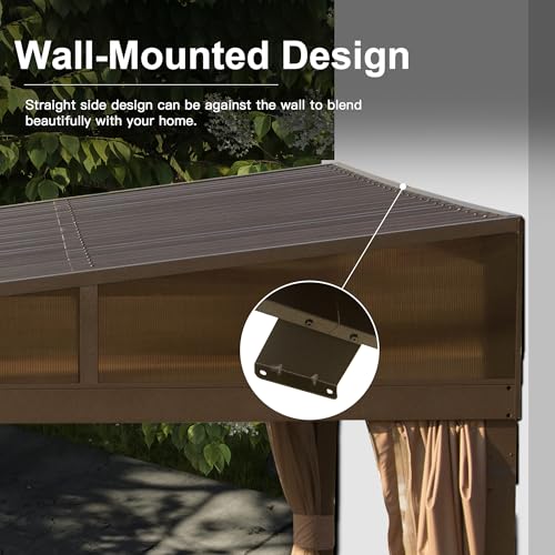 Domi 8x12 Lean-to Gazebo Review: Wall-Mounted Hardtop with Curtains & Netting image 30