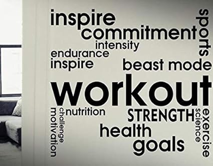 Adesivi Murali Frasi Obiettivi Di Salute Di Parole Di Allenamento Per La Palestra Amazon It Fai Da Te