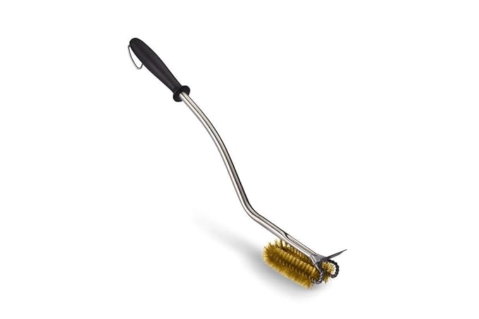 Napoleon 3-seitige Messing Grillbürste mit Schaber, schwarz, 45.7 x 7.1 x 5.1 cm, 1 ml, 62013