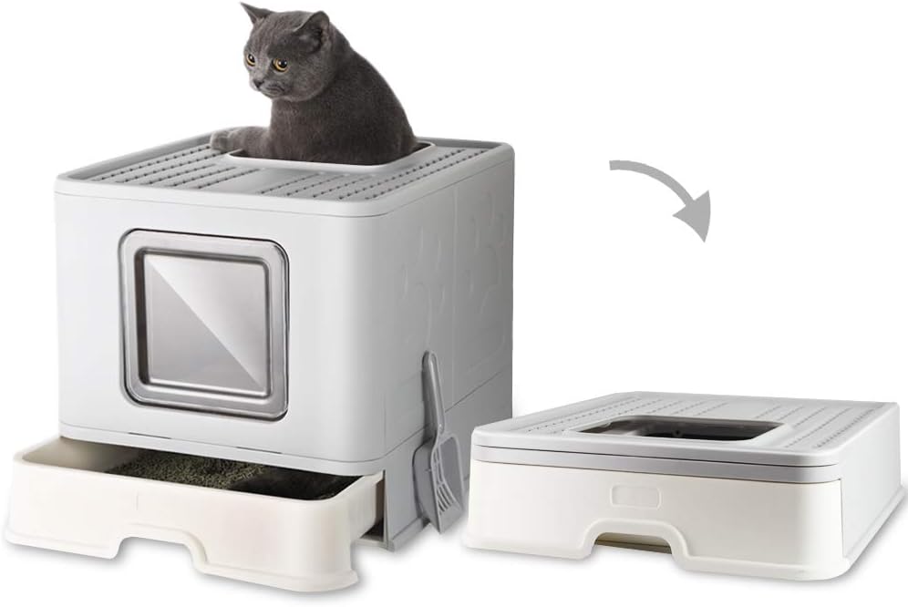 Litter Foldable Cats Large for Boxes Litter JUNSPOW Box Shovel with