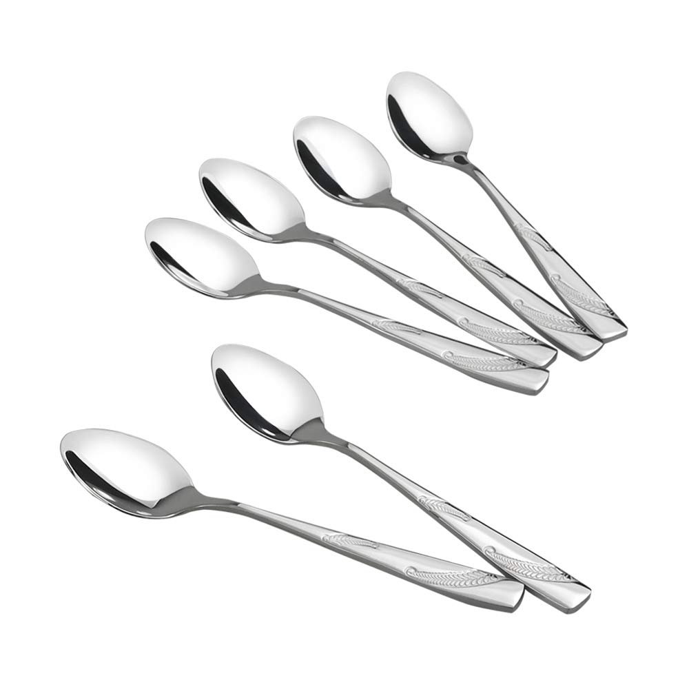 Lesbye 12 Pieces Teaspoons Stainless Steel Small Spoons for Cake Ice