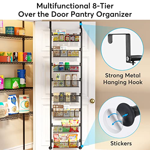 1Easylife 8Tier Over the Door Pantry Organizer, HeavyDuty Metal