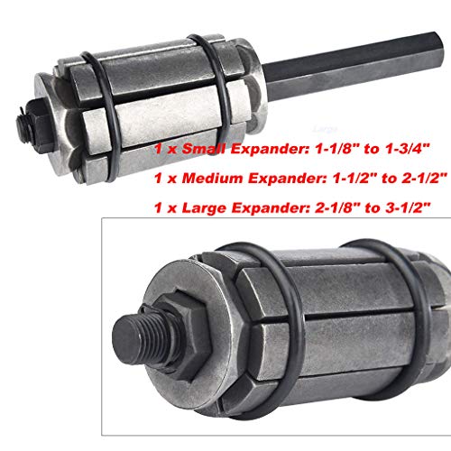 Exhaust Muffler Spreader Tool - 3pc Standard Tail Pipe Expander Exhaust Pipes Muffler Spreader Tool Set, 1-1/18 to 3-1/2 Exhaust Pipe Expander (Black, Tail Pipe Expander Set) - Thumbnail 5