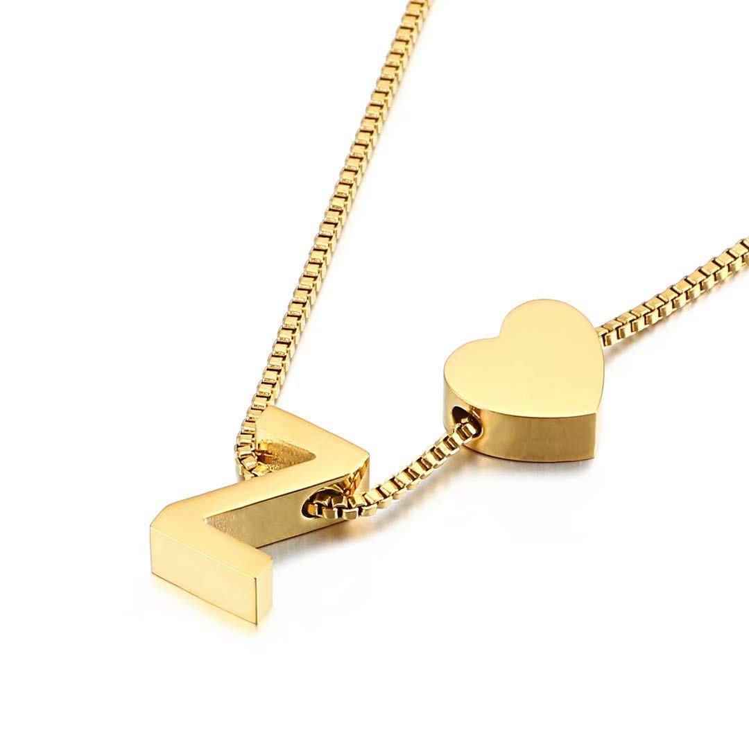 Qings Gold Initial Pendant Necklace,Personalized Letter A-Z Exquisite Pendant Minimalist Female Jewelry Z Letter Necklace — image 1