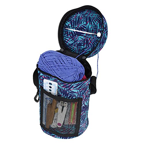 Whitelotous 3pcs/set Knitting Storage Barrel Bag Totes Easy To Carry for Crochet Hook Yarn Sewing Pouch High Capacity Home Organizer