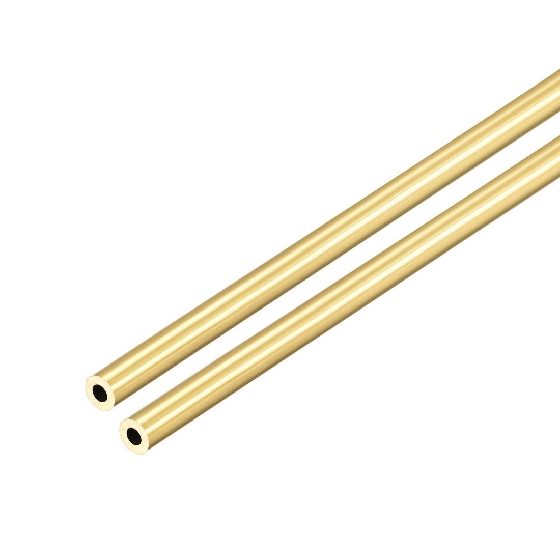 uxcell Brass Round Tube, 300mm Length 3mm OD 0.75mm Wall Thickness, Seamless Straight Pipe Tubing 2 Pcs
