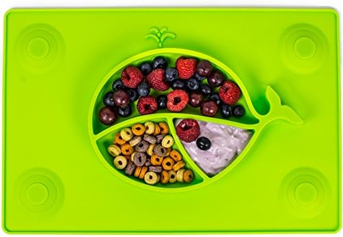 Loopa Children’s No-Slip Silicone Placemat Plate with Suction Perfect for Weaning Your Baby or Feeding Your Toddler