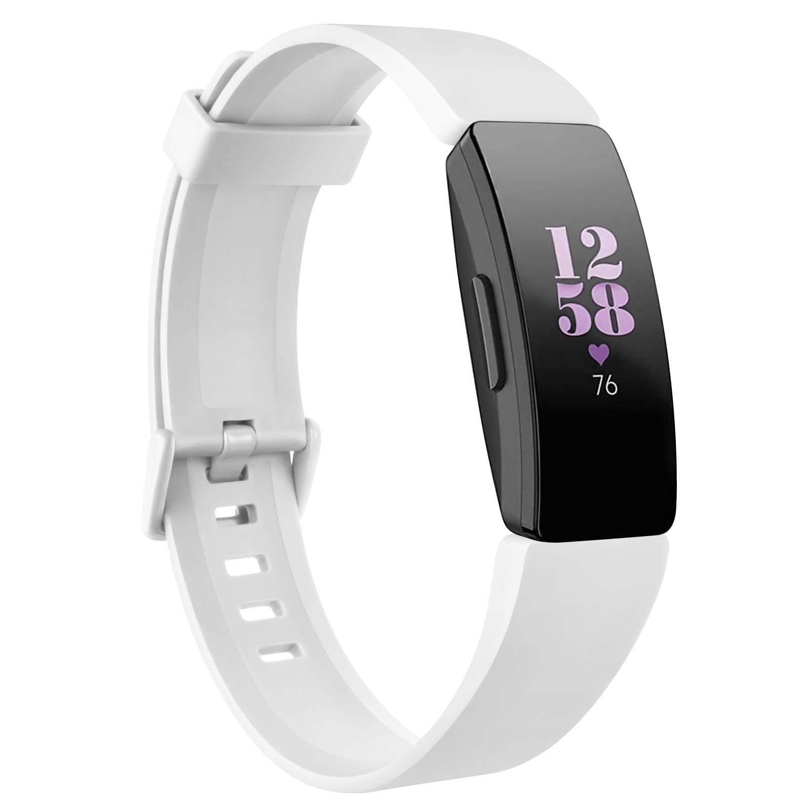Fitbit Inspire Compatible Straps - Soft Silicone Sport Replacement for HR, Inspire 2, Ace 2 - for Women and Men (White)