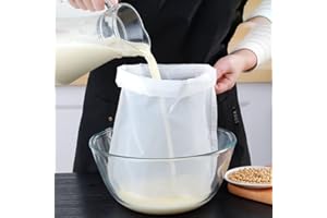 2 Pcs Multi-Purpose Nylon Strainer Bags - Ultra Fine Mesh Filter for Soy Milk, Fruit Juice, Vegetable Juice, Wine Residue - R