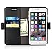 iXCC Detachable Folio Magnetic Cover Case [2 in 1] with Premium Leather and Credit Card Slots for iPhone 6s Plus / 6 Plus - Black