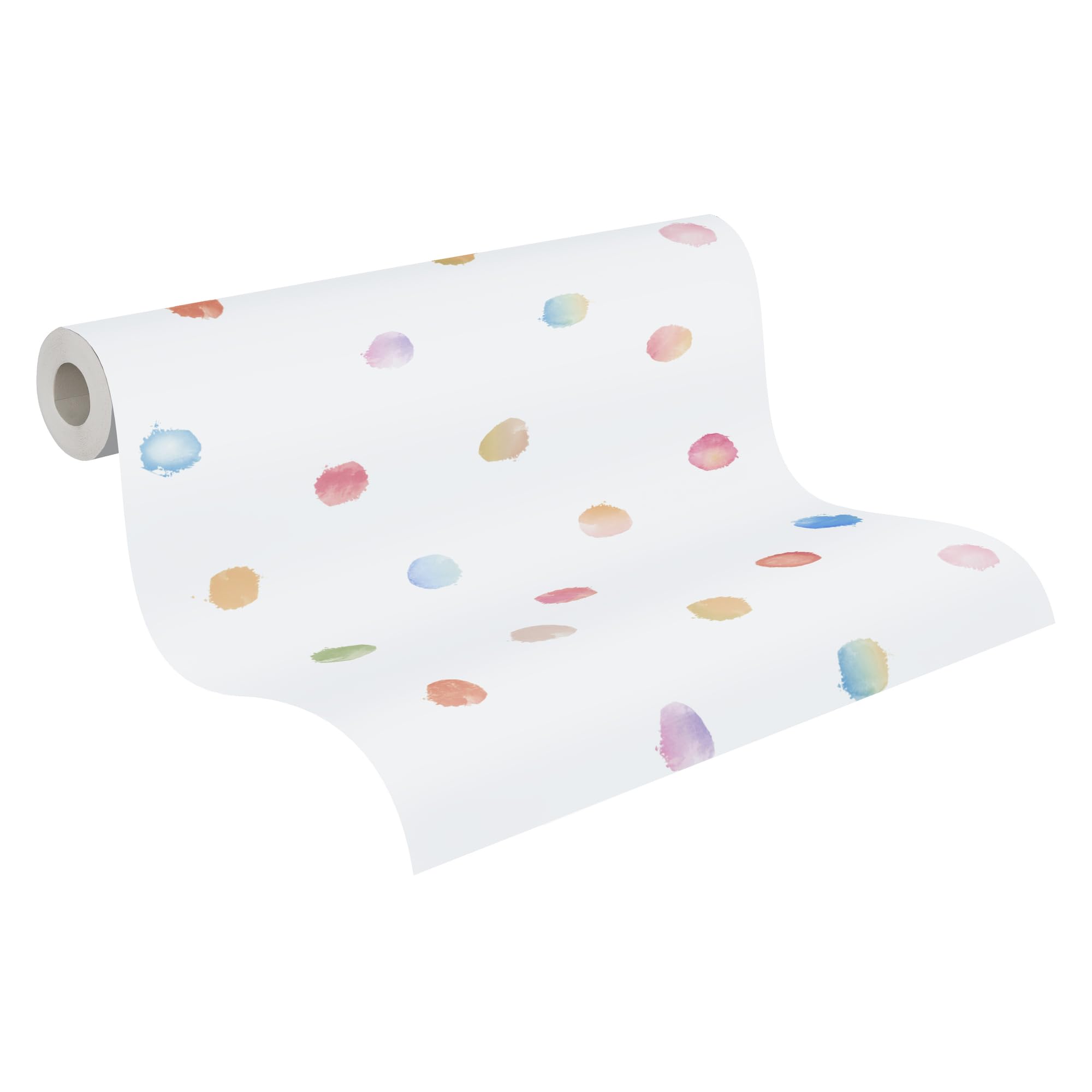 A.S. Création Dots Wallpaper Little Love Non-Woven Wallpaper 10.05 m x 0.53 m Multicolored White Blue Made in Germany 381471 38147-1