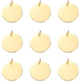 Sparkeads 10pcs 20mm Stainless Steel Stamping Blanks for Engraving Tag Pendants Flat Round Golden Metal Charms for DIY Bracelet Earring Necklace Jewelry Making,Blank Stamping Tag,Golden Charms Pendant