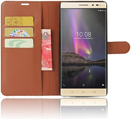 XMT Lenovo Phab 2 Plus 6.4" Case,High Quality PU Leather [Wallet Cover] [Card Holder] Stand Magnetic Folio Case for Lenovo Phab 2 Plus Smartphone (Brown)