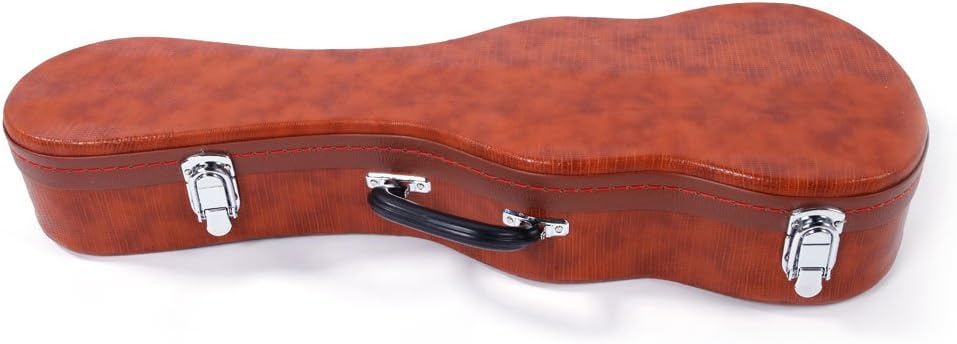 LYKOS 25" Student Leather Ukulele Case Classic Hard Case for 23" Concert Ukulele (Brown)