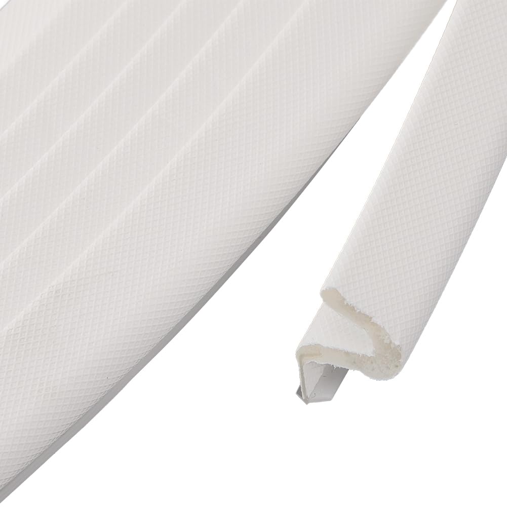 GORGECRAFT 10m x 12mm Weather Stripping Door Seal Strip Soundproof Q Foam Door Frame Weatherstrip with Slot Card Installation Seals for Draft Stopper Windows Shower Glass Gaps Filler White