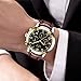 LIGE Men Leather Strap Watches Men's Chronograph Waterproof Sport Date Quartz Wrist watch Black gold