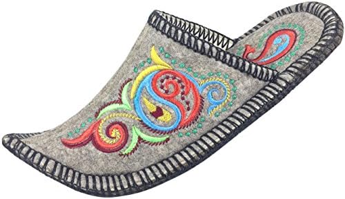 Handmade Women's Boiled Wool House Slipper, Natural Felt, Bright Soft &amp; Breathable Exclusive Indoor Shoes