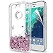LeYi for Google Pixel XL Case with Tempered Glass Screen Protector [2 Pack] for Girls Women, Sparkle Shiny Bling Liquid Clear TPU Bumper Protective Phone Case for Google Pixel XL 2016 Rose Gold