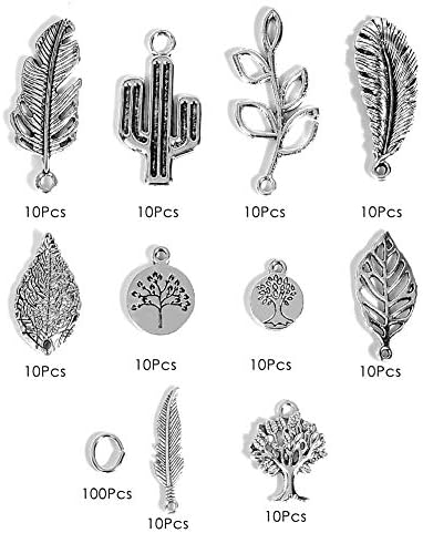 Jewelry Finding Charms for Women - 100 Pcs Charm Accessories for Girl Jewelry, for DIY Necklace, Bracelet, Earring, Gift Sister, Mom (Cactus&Tree of Life)