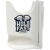 HoldFastPro Boat Cup Holder, Adjustable Universal Boat Cup Caddy for Rails &amp; Grab Bars, Marine Drink Holder for Center Console, &amp; T-Top Mounting, White