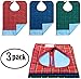 profpuro Bibs for Adults Senior Citizens - Adult Bibs for Eating - Clothing Protector - Reusable Waterproof Machine Washable - Crumb Catcher