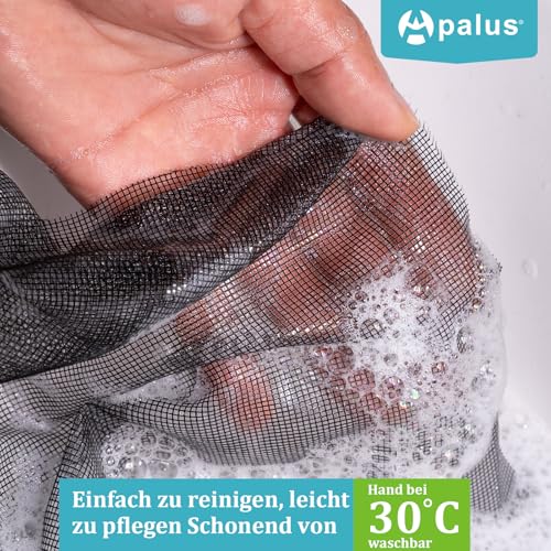 Apalus Window Fly Screen, Can be Cut to Window Sizes up to 100 x 100 cm, Insect Protection with Strong Velcro Tape, Easy Assembly, Pressing Aid and Cutter Included, Black